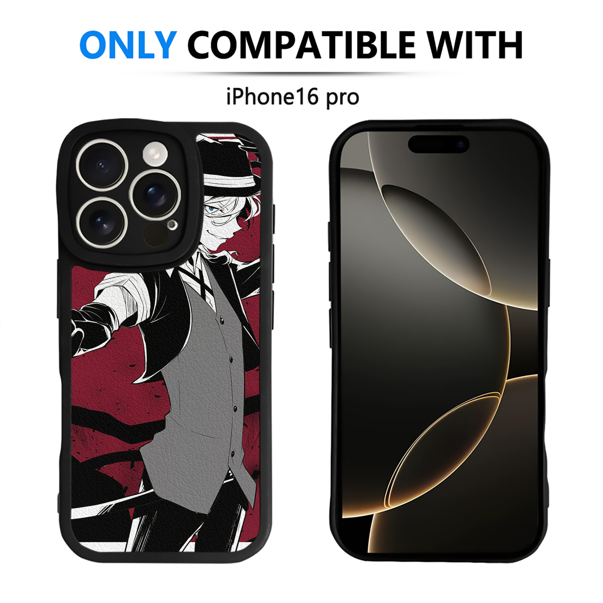 （画像用） 文豪ストレイドッグス Bungo Stray Dogs 【iPhone 16シリーズ対応】シリコンスマホケース（レザー調） 材質：シリコン